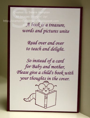 Quotes For Baby Books
 Melissa s Stampin For Fun Baby Book Insert