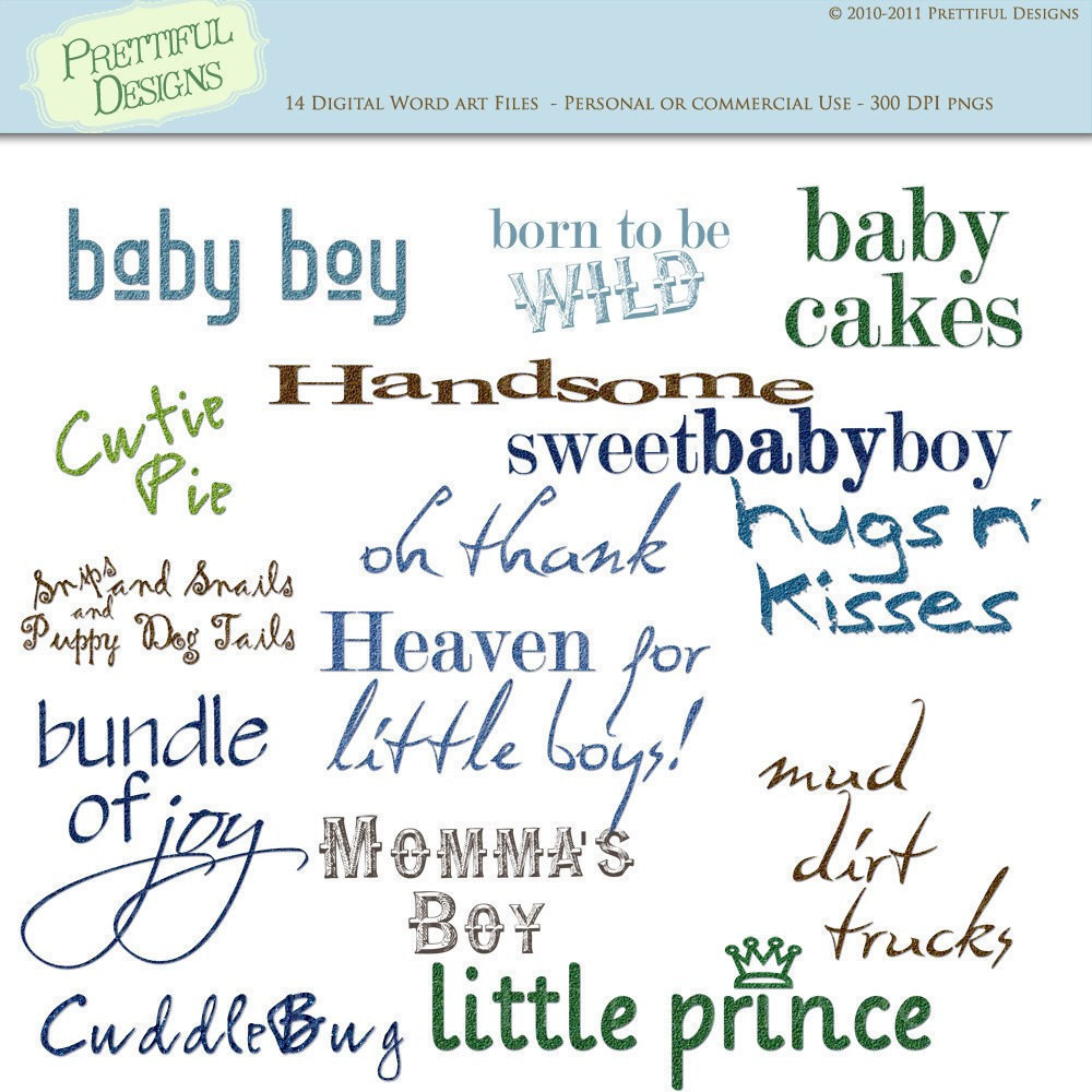 Quotes For Baby Boy
 Baby Boy Sayings Digital Scrapbooking Clip Art