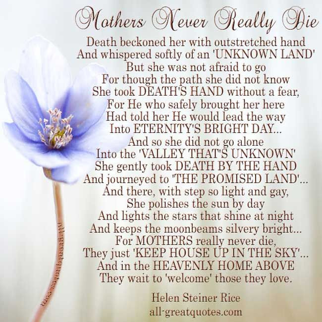 Quotes For Loss Of Mother
 Mother s In Heaven POEMS