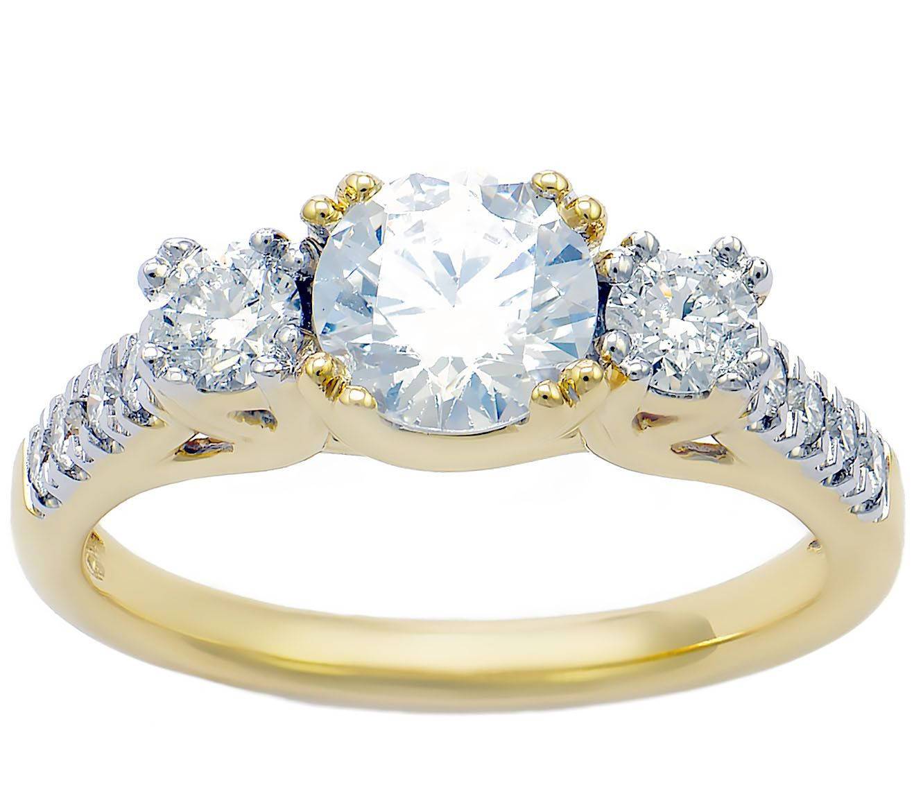 Qvc Wedding Rings
 3 Stone Diamond Bridal Ring 14K 1 50 cttw by Affinity