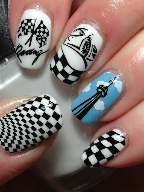 Racing Nail Designs
 Canadian Nail Fanatic Indy 500 Nails Plus New Plates