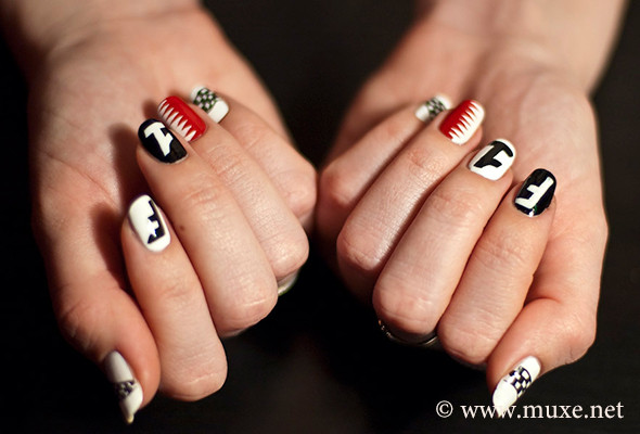 Racing Nail Designs
 Guest post 14 Formula 1 nail art from Nastya – Mari s