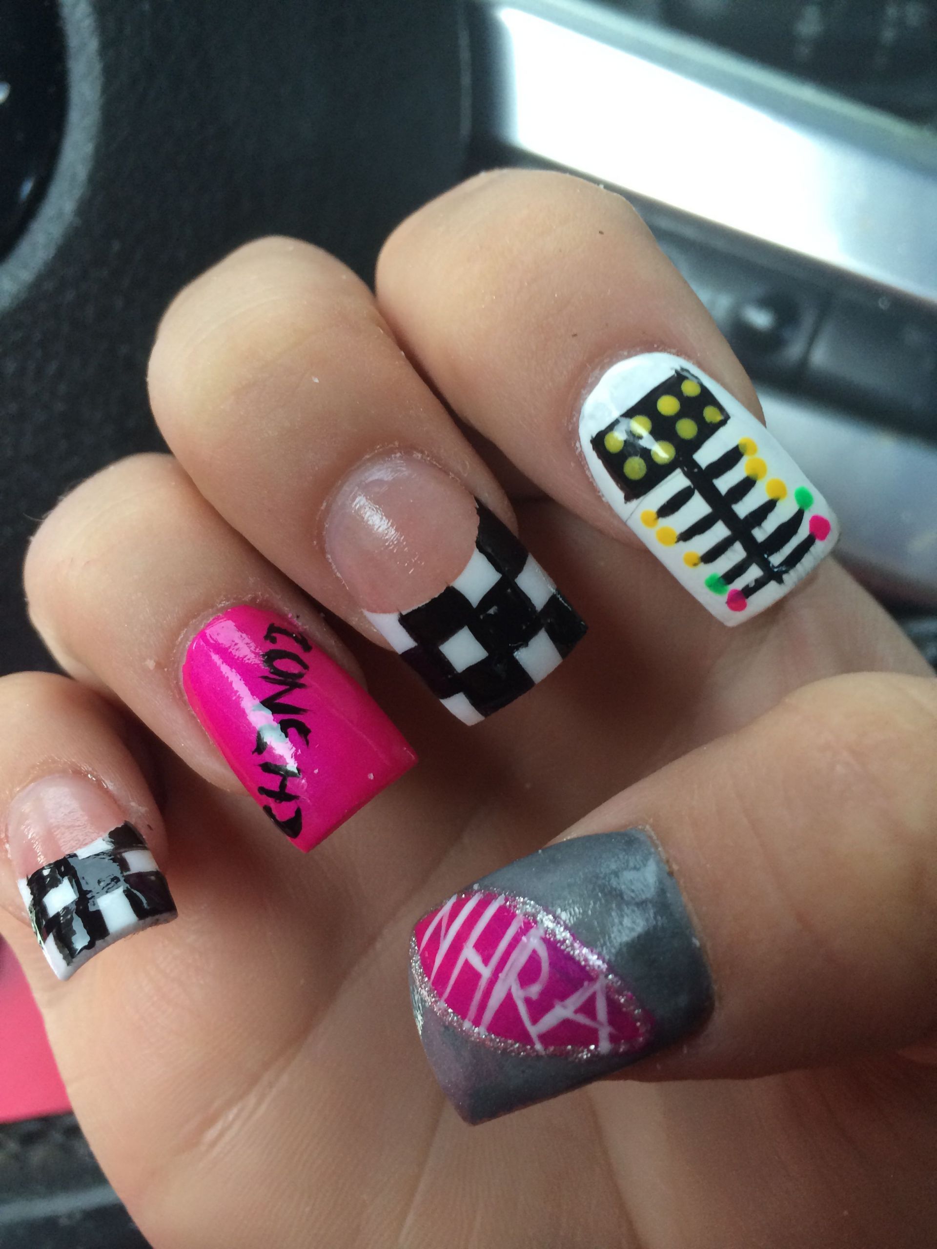 Racing Nail Designs
 NHRA drag racing nails I want OMG