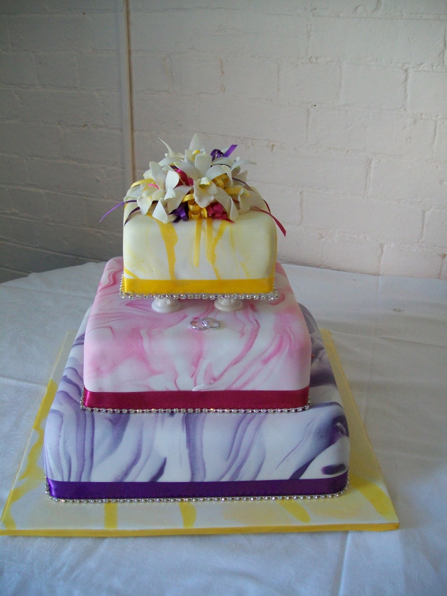 Rainbow Wedding Cakes
 orchid rainbow wedding cake