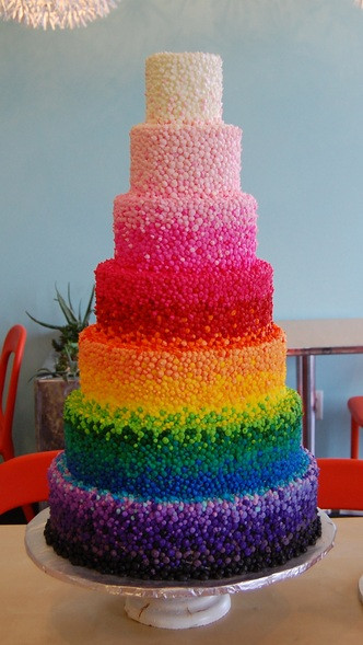 Rainbow Wedding Cakes
 Thinking In Squares