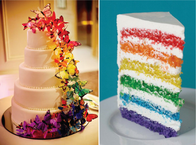 Rainbow Wedding Cakes
 Magnifique Weddings & Events Wedding Trends 2013