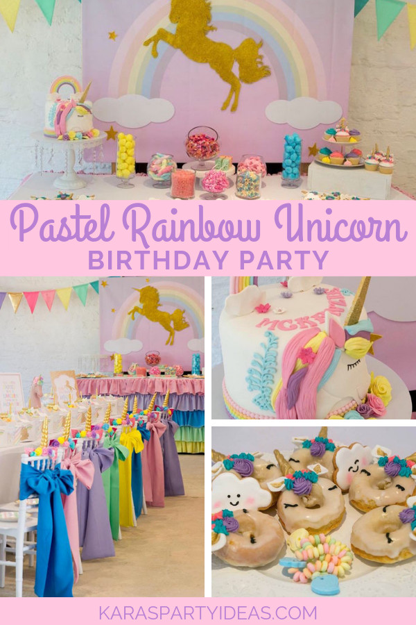Rainbows And Unicorns Pool Party Ideas
 Kara s Party Ideas Pastel Rainbow Unicorn Birthday Party