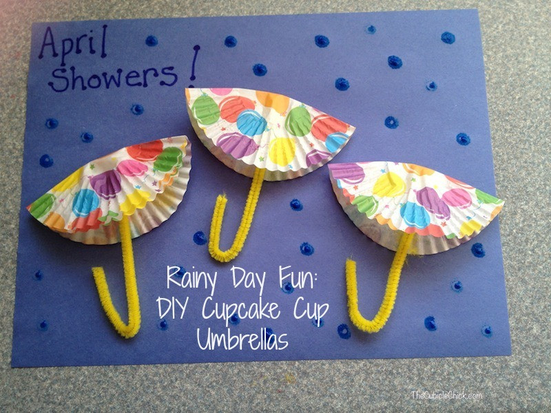 Rainy Day Crafts For Kids
 Rainy Day Fun DIY Cupcake Cup Umbrellas