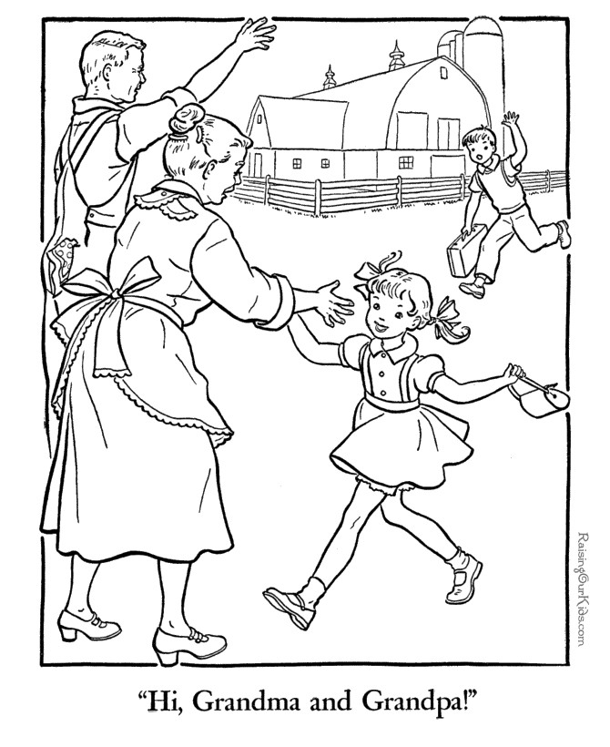 Raising Our Kids.Com Coloring Pages
 Grandparents Day coloring sheet
