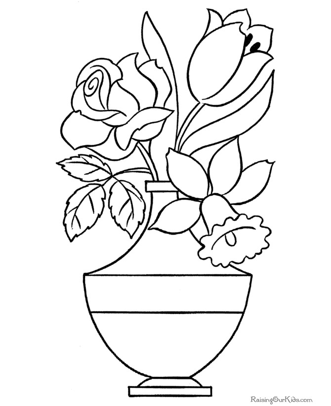 Raising Our Kids.Com Coloring Pages
 Flowers coloring sheet 034