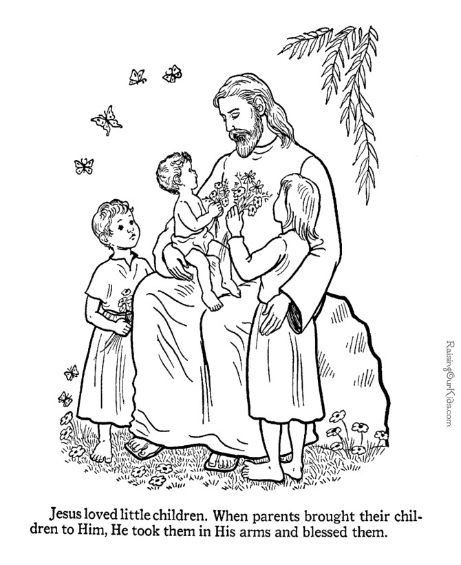Raisingourkids Com Coloring Pages
 Jesus with children coloring pages to print 048