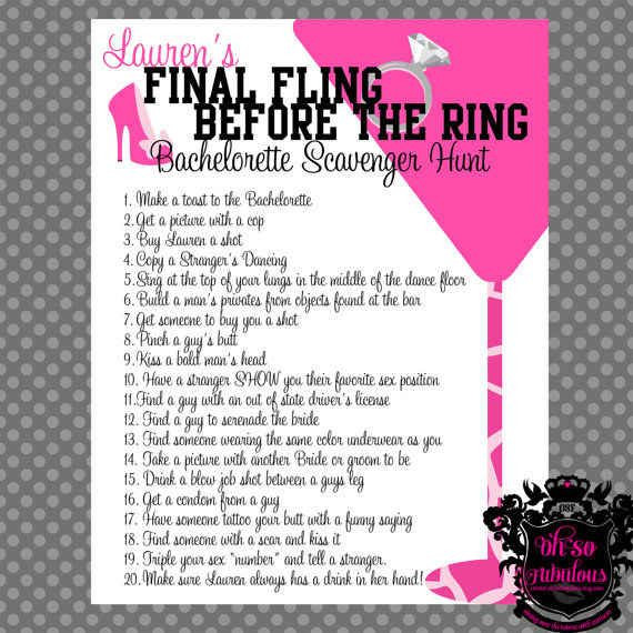 Raunchy Bachelorette Party Ideas
 Bachelorette party games are a must and you can print out
