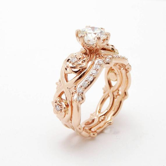 Real Diamond Promise Rings
 Unique Diamond Promise Rings Rose Gold Ring Set Real