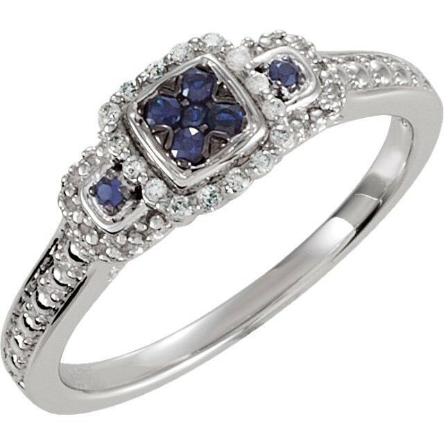 Real Diamond Promise Rings
 Genuine Blue Sapphire and Diamond Promise Ring Sterling