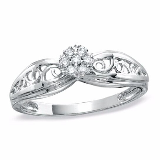 Real Diamond Promise Rings
 Buy Real Diamond Accent Cluster Promise Ring In 10K White