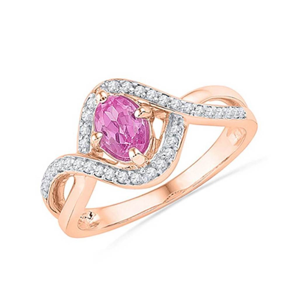 Real Diamond Promise Rings
 La s 10k Rose Gold Created Pink Sapphire & Genuine