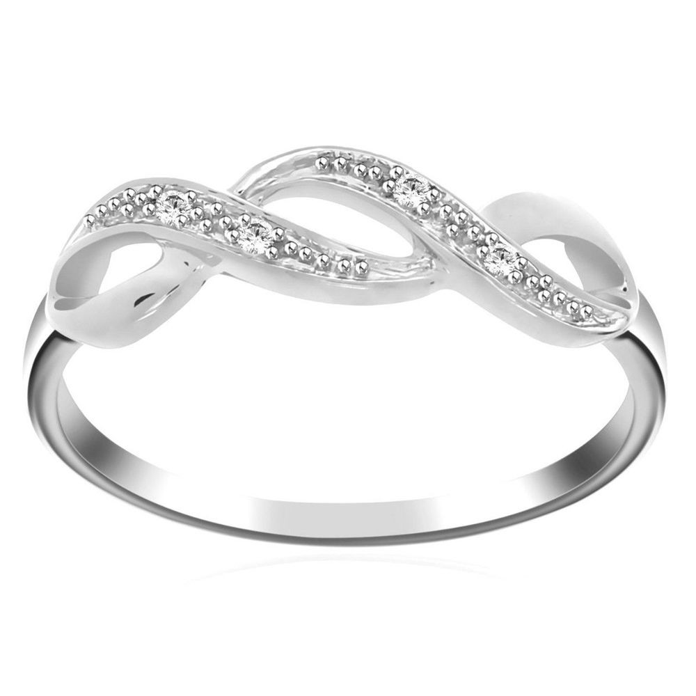 Real Diamond Promise Rings
 Sterling Silver Genuine Diamond Infinity Promise Ring