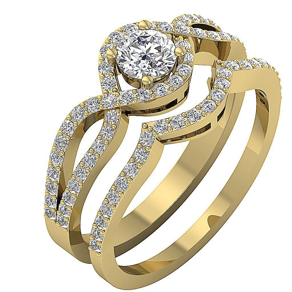 Real Diamond Wedding Rings
 1 40Ct Real Diamond Jewelry Round 14Kt Gold Halo