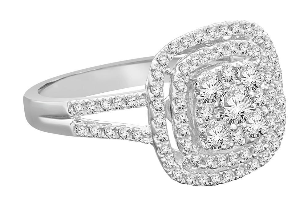 Real Diamond Wedding Rings
 10K WHITE GOLD 1 16 CARAT WOMENS REAL DIAMOND BRIDAL