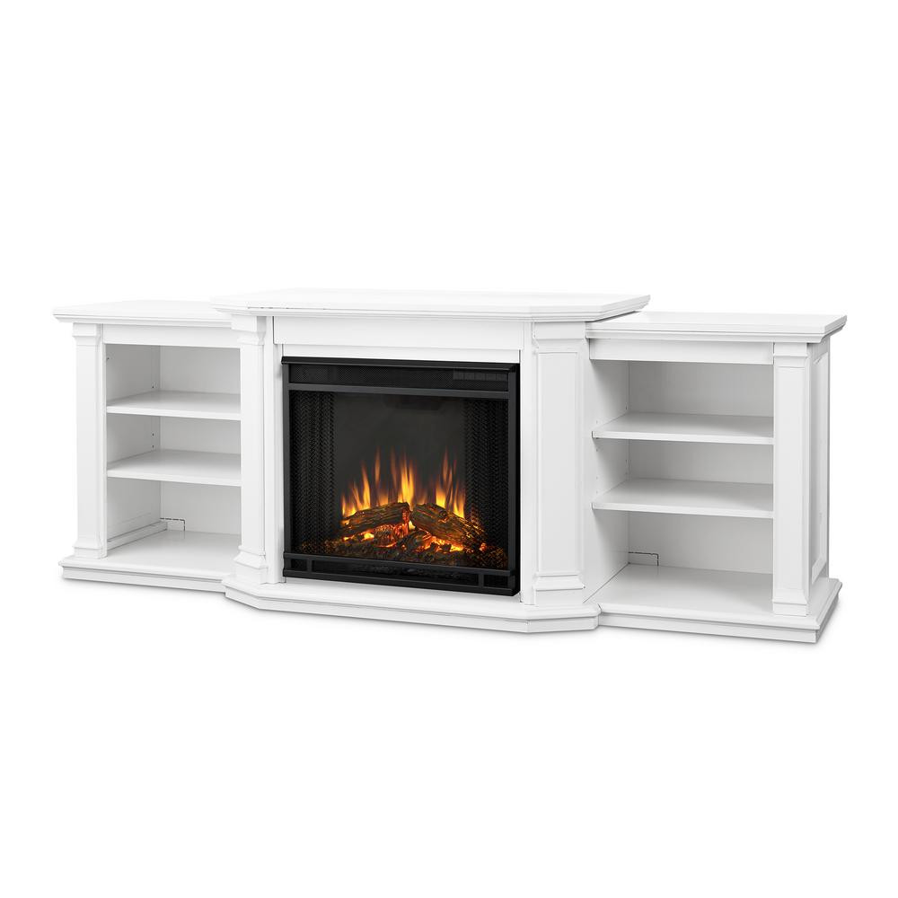 Real Flame White Electric Fireplace
 Real Flame Valmont 74 in Electric Fireplace TV Stand