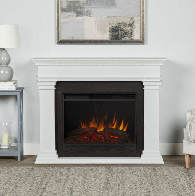 Real Flame White Electric Fireplace
 58" Antero Real Flame White Electric Fireplace