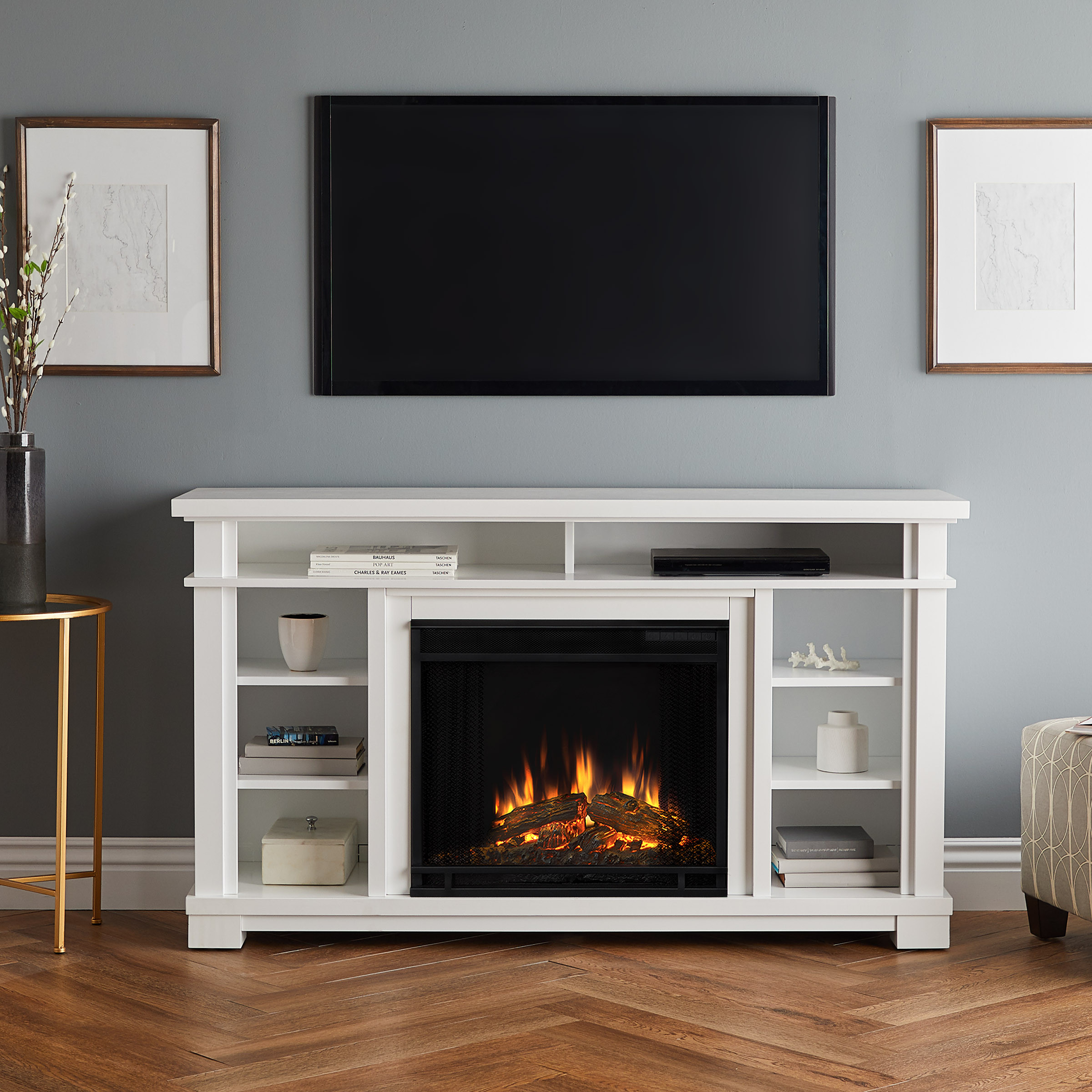 Real Flame White Electric Fireplace
 Belford Electric Fireplace in White by Real Flame
