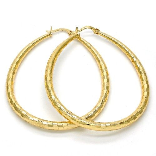 Real Gold Hoop Earrings
 Women s Real Gold Plated Oval Hoop Earrings