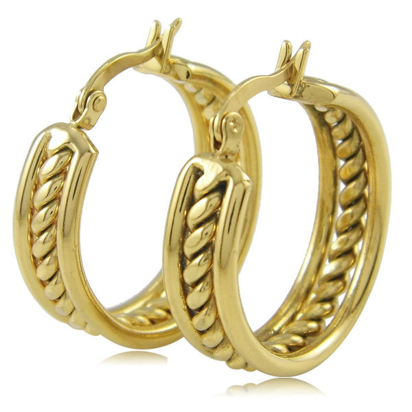 Real Gold Hoop Earrings
 Fashion Jewelry 18k Real gold plating Hoop Earrings Trendy