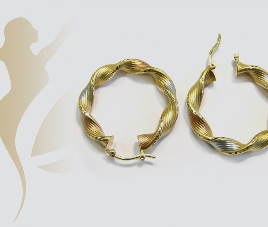 Real Gold Hoop Earrings
 Real Gold Versac Hoop Earings for Woman at Hamsa line
