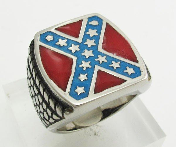 Rebel Flag Wedding Rings
 Heritage Not Hate Steel Confederate Flag Ring 388