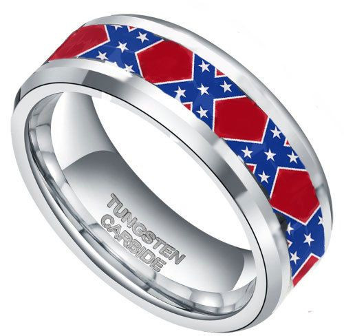 Rebel Flag Wedding Rings
 Silver Dixie Ring Jewerly