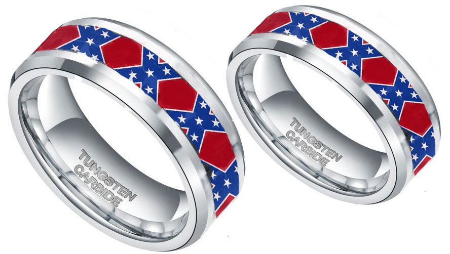 Rebel Flag Wedding Rings
 Dixie Flag His & Hers Couples Ring Set Silver in 2019