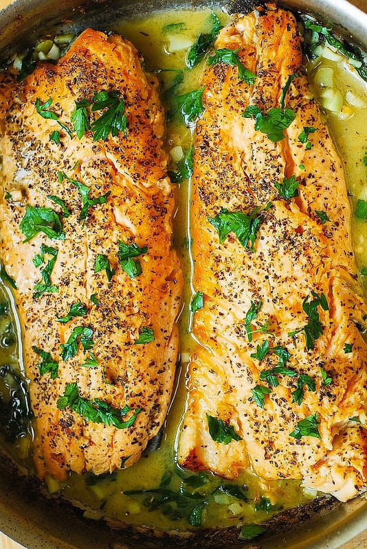 Recipes With Fish
 Trout with Garlic Lemon Butter Herb Sauce Julia s Album