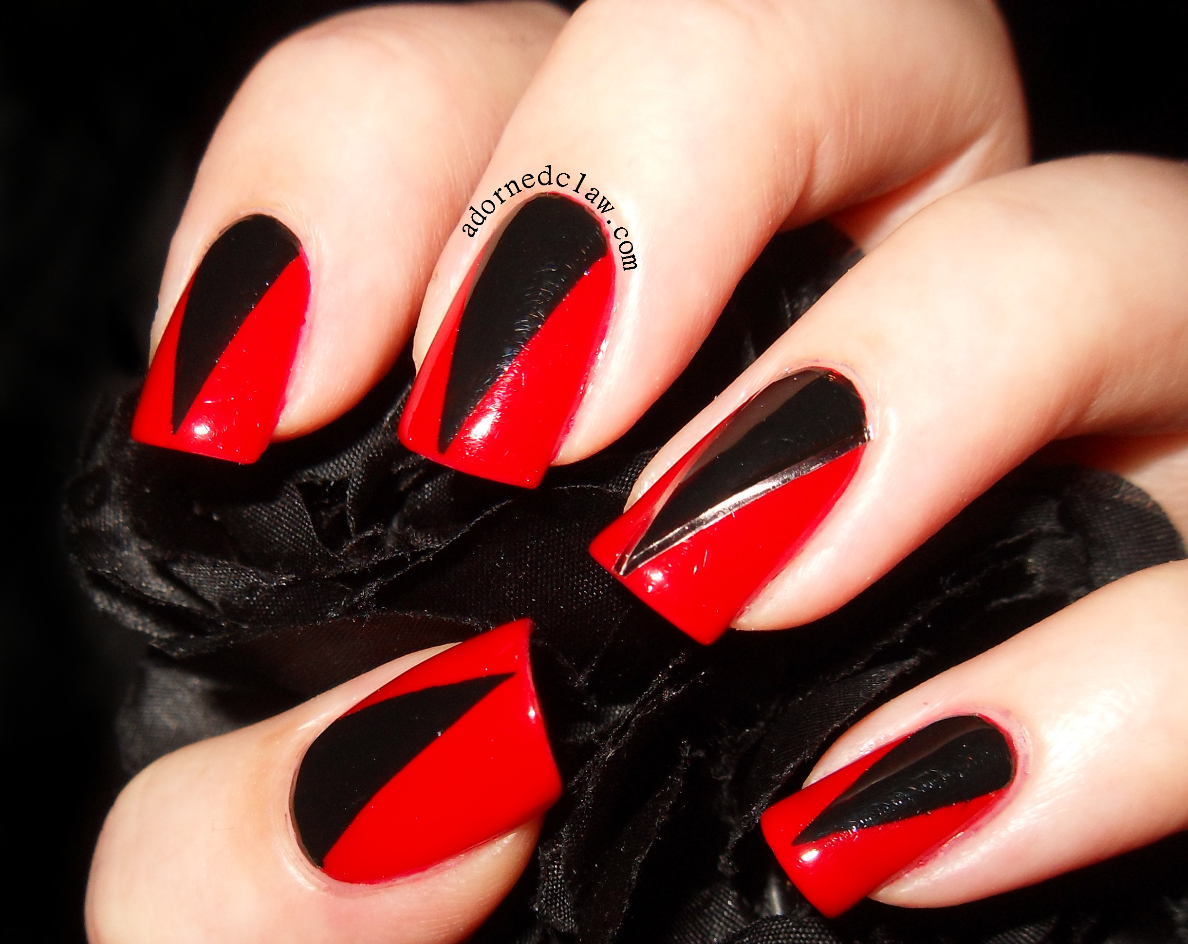 Red And Black Nail Designs
 Red and Black and Pointy