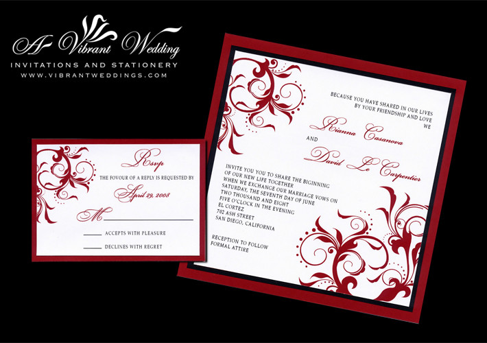 Red And Black Wedding Invitations
 Black and red wedding invitation – A Vibrant Wedding