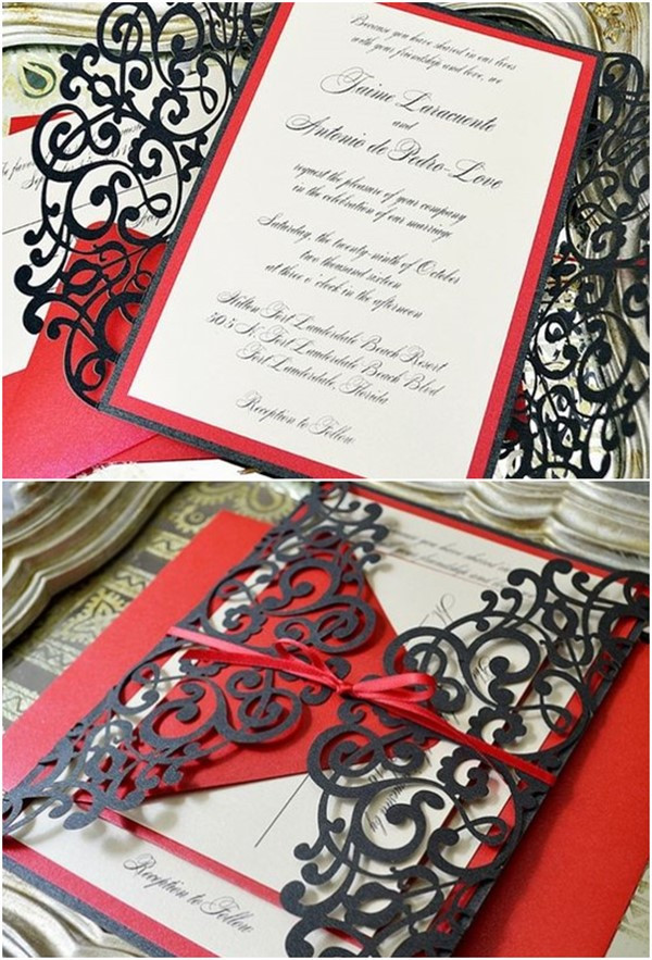 Red And Black Wedding Invitations
 18 Black and Red Wedding Color Ideas
