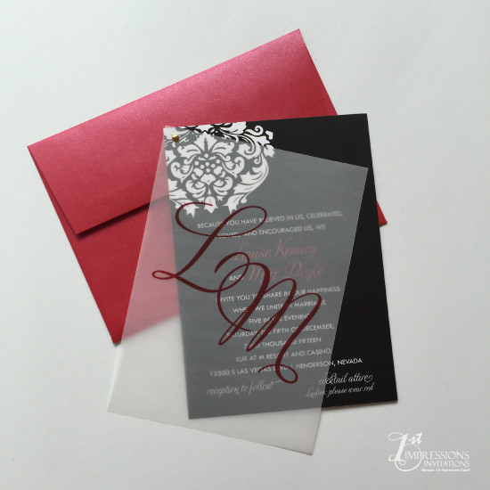 Red And Black Wedding Invitations
 1st Impressions Invitations Vellum Wedding Invitations
