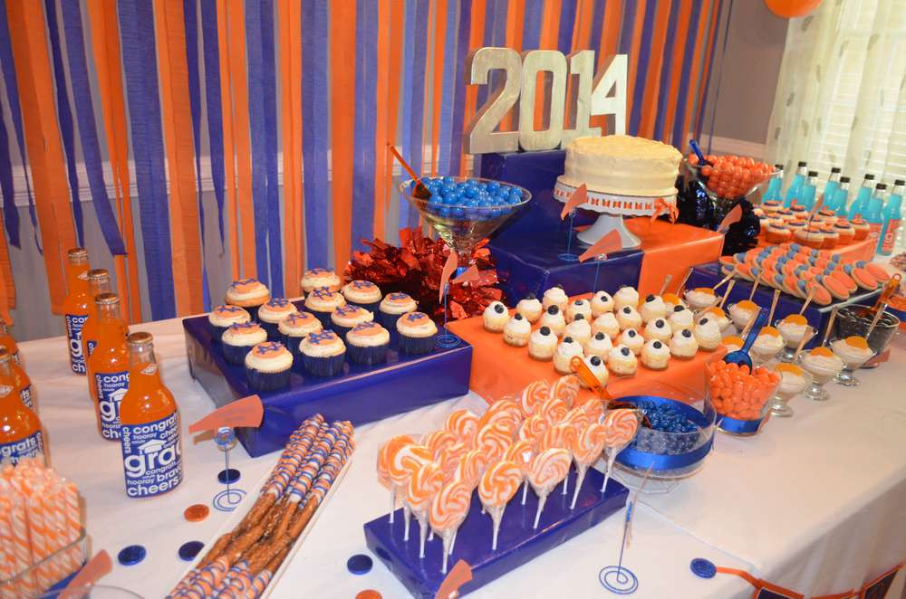 Red And Blue Graduation Party Ideas
 Orange & Blue Cheerleader Graduation End of School Party