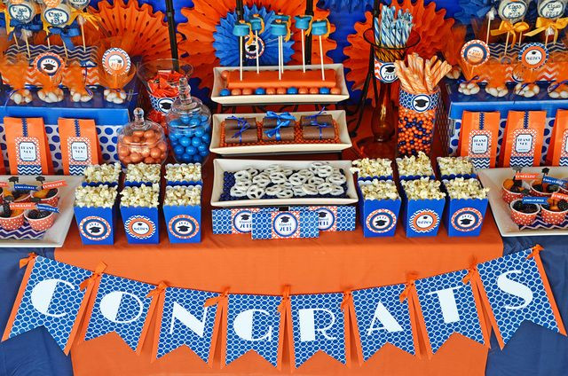 Red And Blue Graduation Party Ideas
 Orange blue Graduation End of School Party Ideas