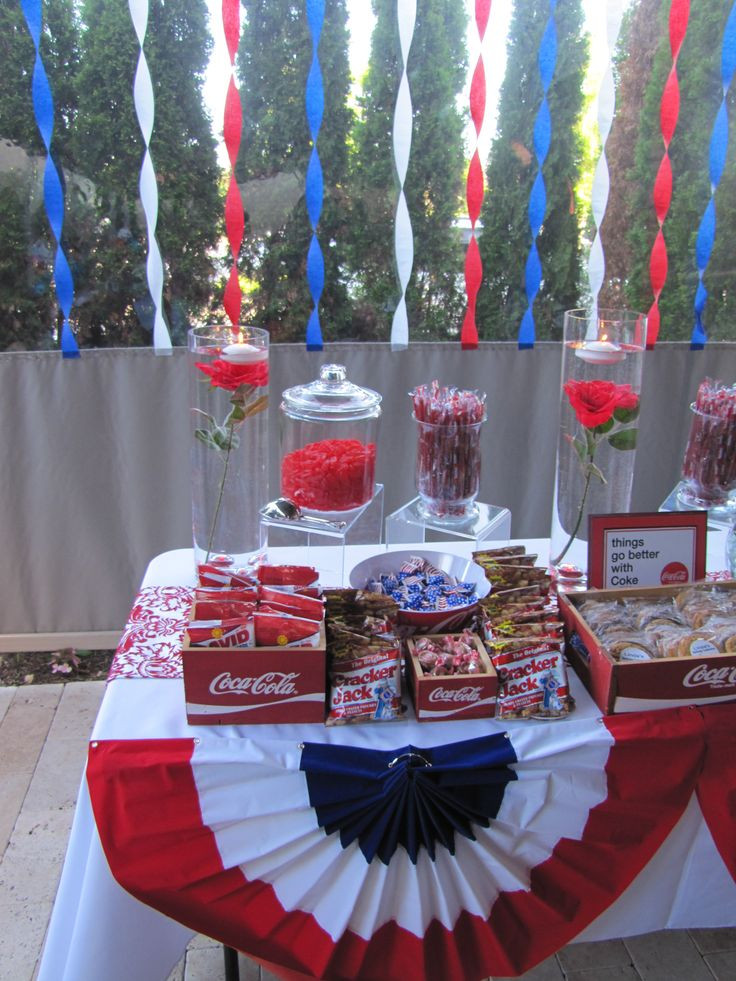 Red And Blue Graduation Party Ideas
 Birthday Party Coke Cola favors 4th of July theme red