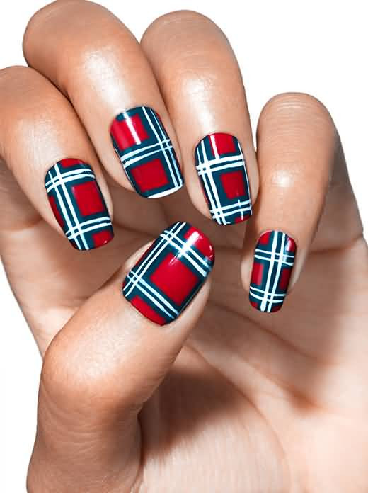 Red And Blue Nail Designs
 60 Most Beautiful Plaid Design Nail Art Ideas For Trendy Girls