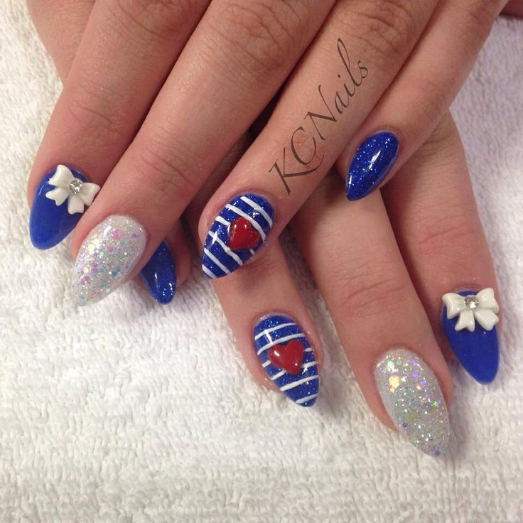 Red And Blue Nail Designs
 60 Latest Red Heart Nail Art Design Ideas