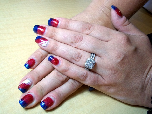 Red And Blue Nail Designs
 Red and Blue Blur Nail Art Gallery