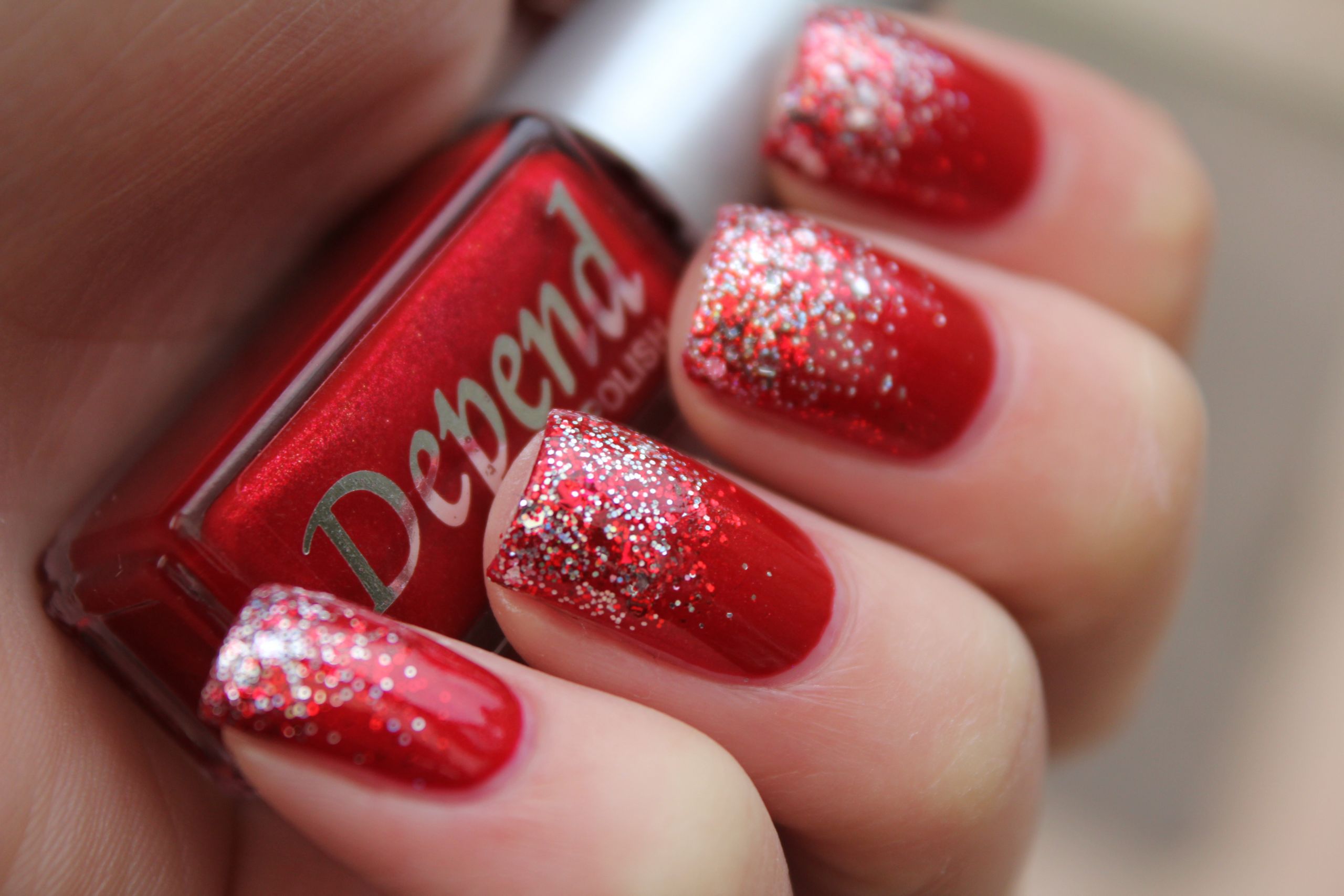 Red And Silver Glitter Nails
 12 Days of Christmas – 7 Glitter That Depends