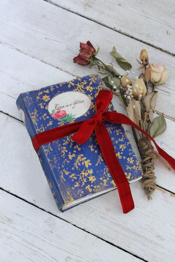 Red And White Wedding Guest Book
 Red rose wedding guest book vintage style beauty and the