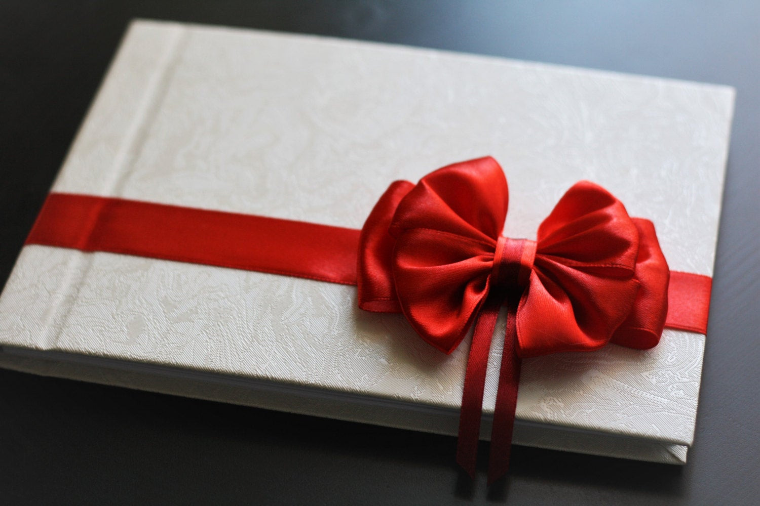 Red And White Wedding Guest Book
 Red and White Wedding Guest Book Red Bow Wedding Journal
