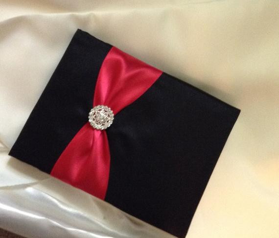Red And White Wedding Guest Book
 Wedding guest book red and black
