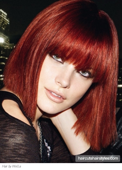 Red Bobbed Hairstyles
 Fiery Red Bob Hair Style
