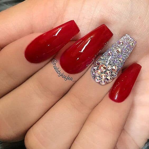 Red Glitter Acrylic Nails
 50 Creative Red Acrylic Nail Designs to Inspire You