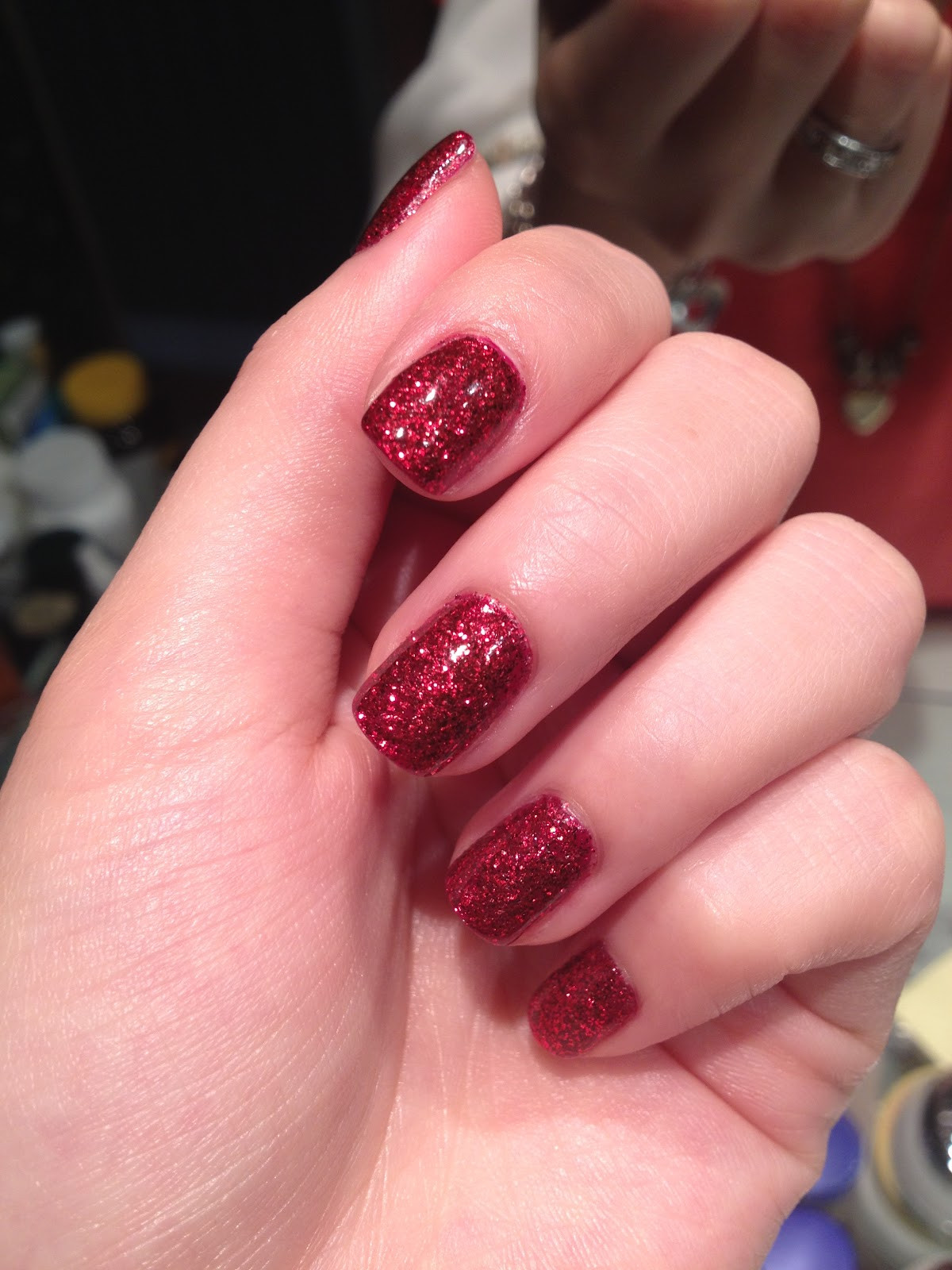 Red Glitter Nails
 Karen Lives High Ruby Red Glitter Nails for My Birthday